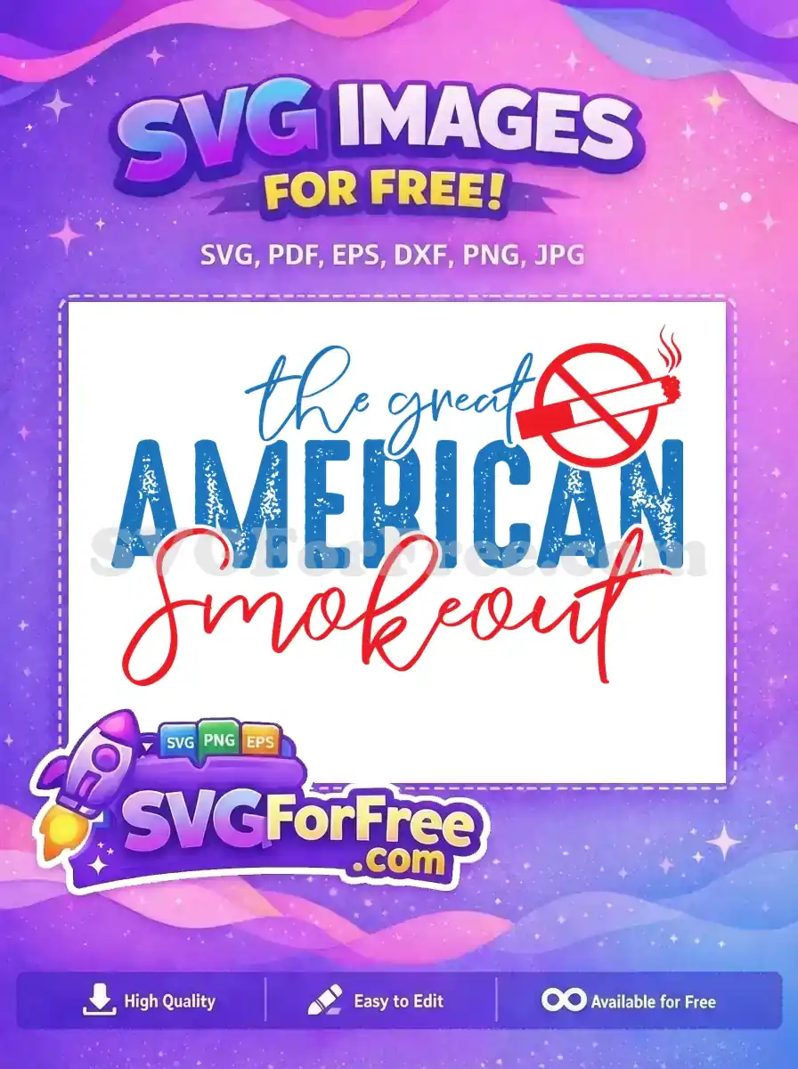 Free Blue Letters Free Red Cigarette The Great Smokeout Free SVG