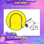 Free Running Snoopy Free Tennis Ball Peanuts Free SVG - Instant Download