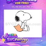 Free Reading Book Free Sitting Pose Snoopy Free SVG - Instant Download