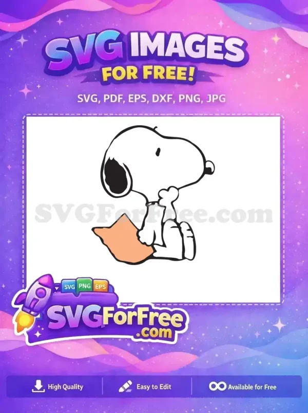 Free Reading Book Free Sitting Pose Snoopy Free SVG Free Reading Book Free Sitting Pose Snoopy Free SVG