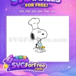Free Chef Hat Free Blue Apron Snoopy Free SVG - Instant Download