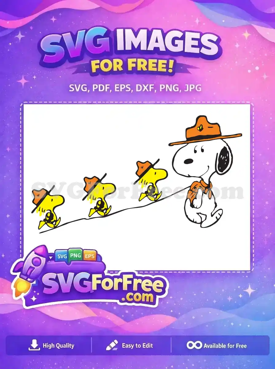 Free Orange Hat Snoopy Free Woodstock Parade Peanuts Free SVG 1