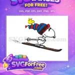 Free Striped Hat Free Winter Sports Snoopy Free SVG - Instant Download