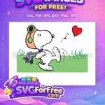 Free Pilot Snoopy Free Purple Scarf Peanuts Free SVG - Instant Download