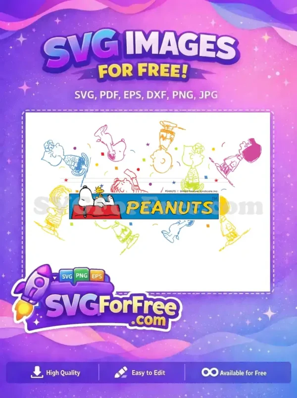 Free Colorful Characters Free Confetti Snoopy Woodstock Free SVG