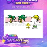 Free Snoopy Yellow Hat Free Woodstock Green Shorts Summer Free SVG - Instant Download