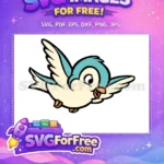 Free Happy Bluebird Free Cartoon Bird Snow White Free SVG - Instant Download