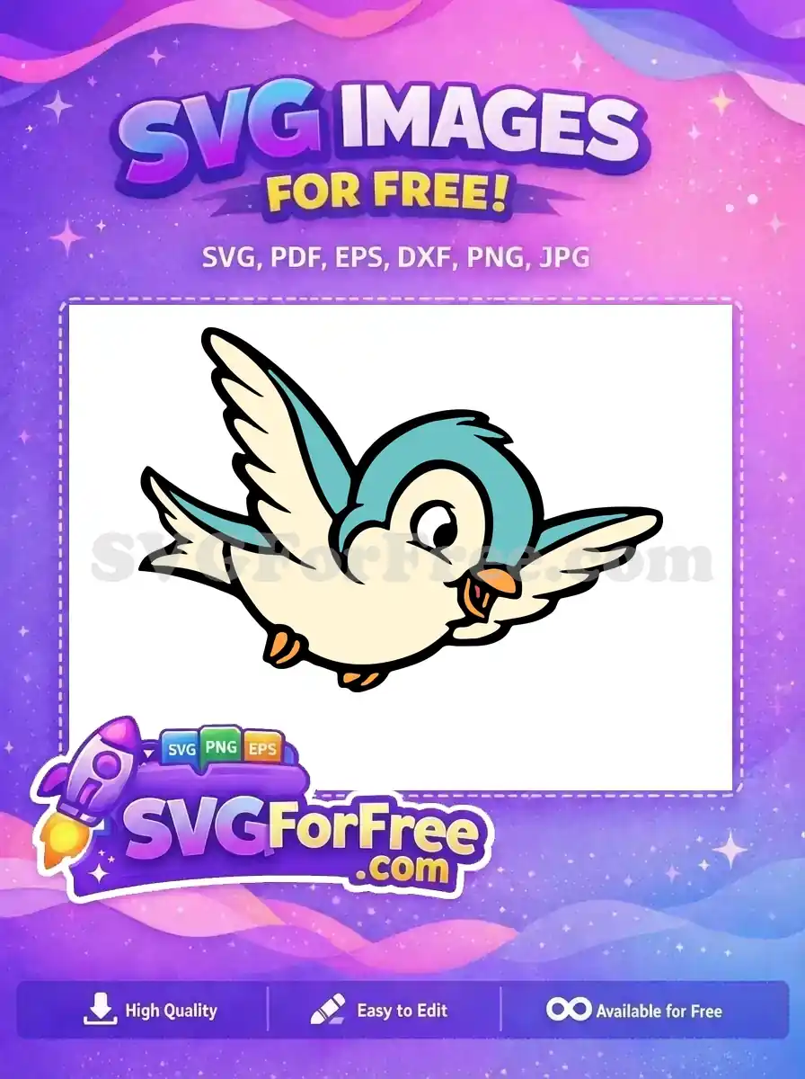 Free Happy Bluebird Free Cartoon Bird Snow White Free SVG