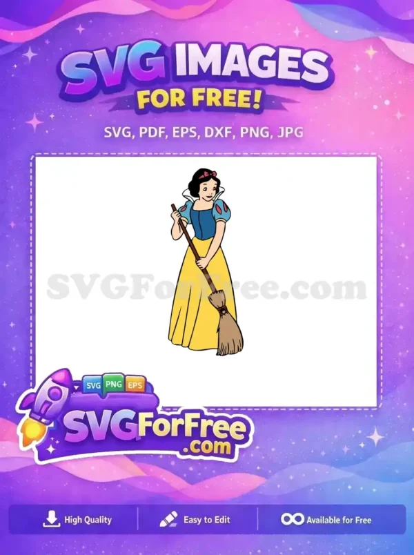 Free Smiling Snow White Free Sweeping Free Snow White SVG