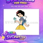 Free Smiling Snow White Free Holding Blue Bird Snow White Free SVG - Instant Download