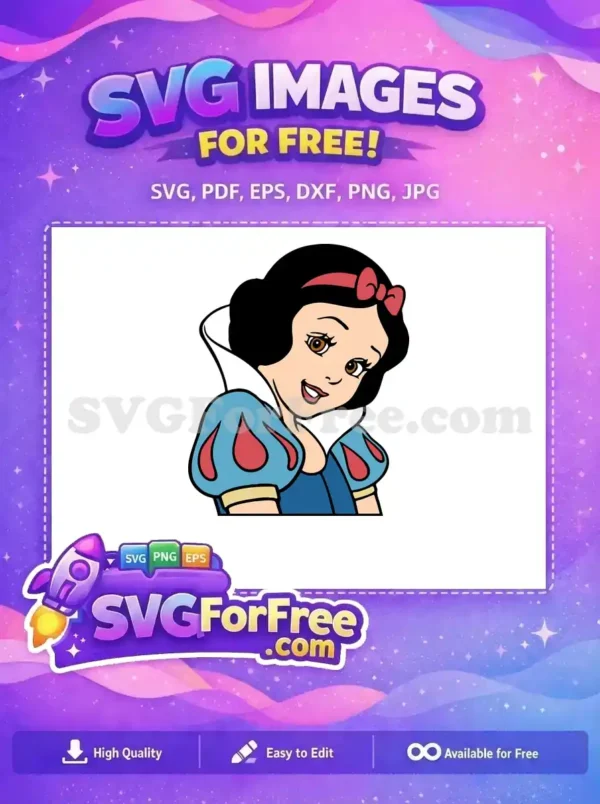 Free Brown Eyes Free Red Bow Snow White Free SVG 1