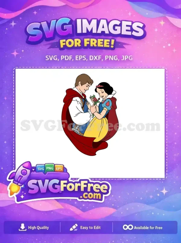 Free Smiling Prince Free Giving Rose Snow White Free SVG