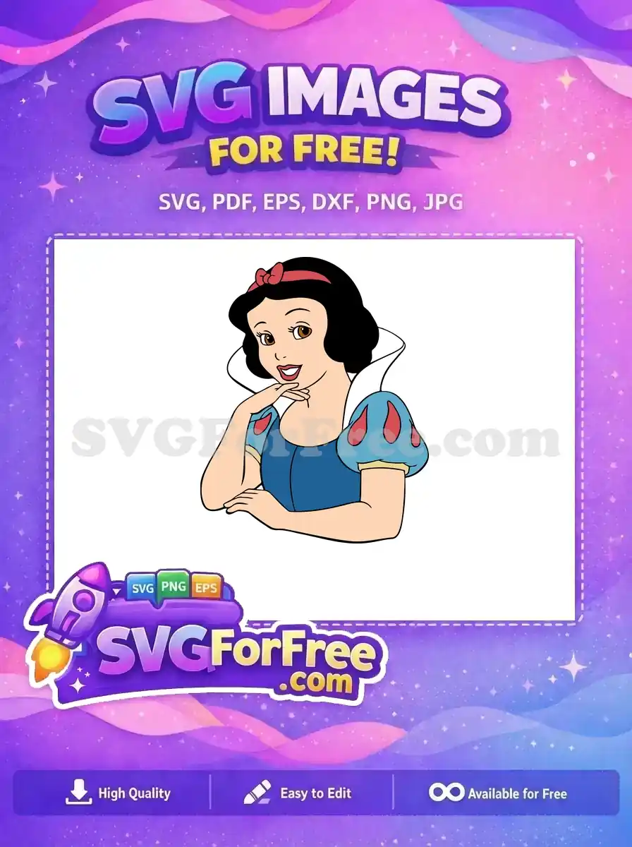 Free Brown Eyes Free Red Bow Snow White Free SVG 2