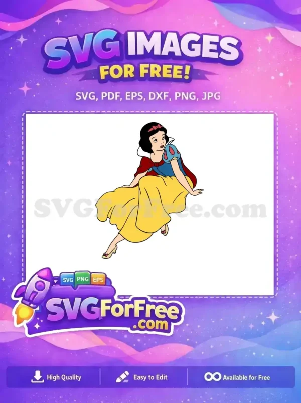 Free Sitting Pose Free Red Bow Detail Snow White Free SVG