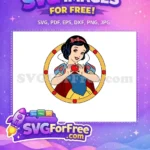 Free Apple Holding Free Smiling Face Snow White Free SVG - Instant Download