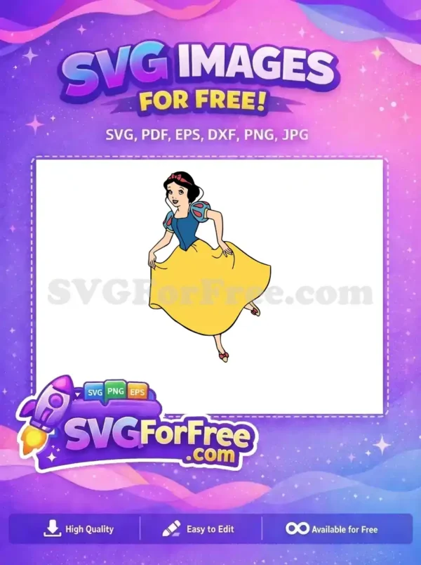 Free Smiling Snow White Free Dancing Pose Snow White Free SVG
