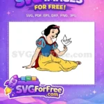 Free Smiling Snow White Free Holding Bird Snow White Free SVG - Instant Download