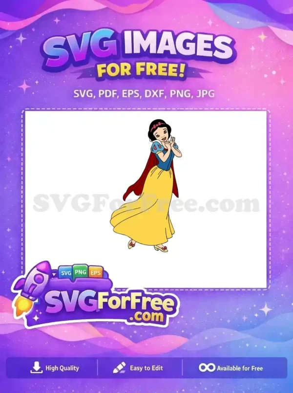 Free Smiling Snow White Free Red Cape Snow White Free SVG 2