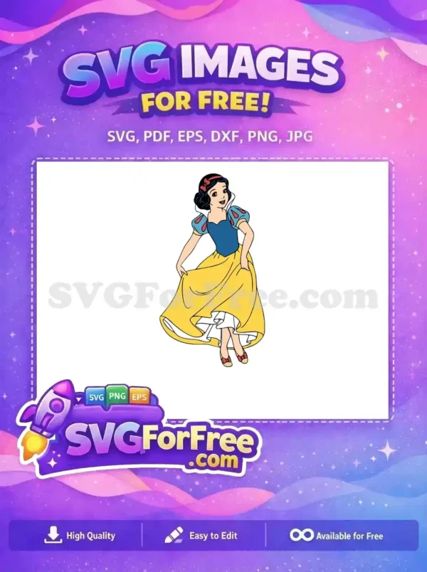 Free Smiling Face Free Yellow Dress Snow White Free SVG