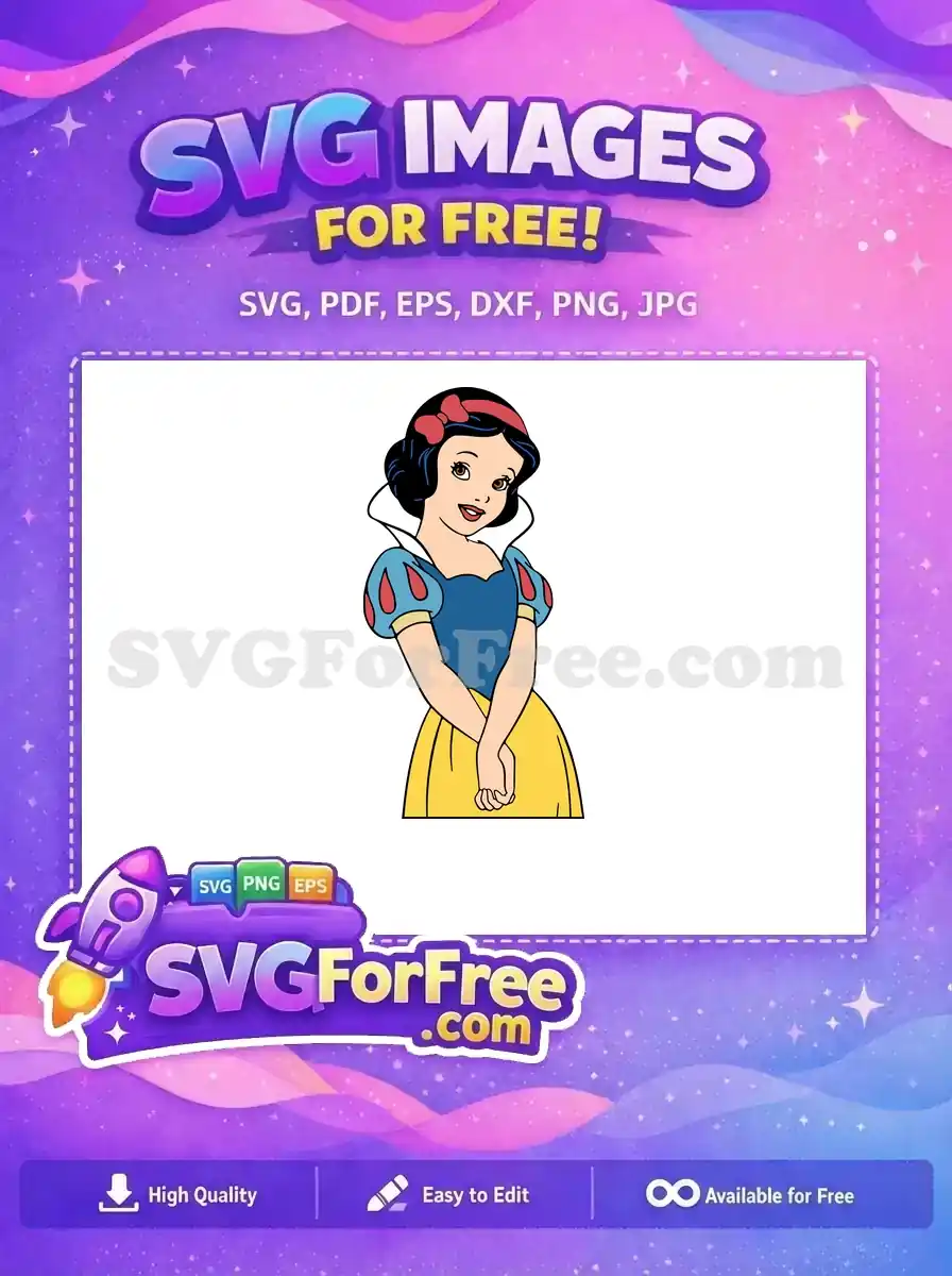 Free Smiling Snow White Free Red Bow Classic Free SVG