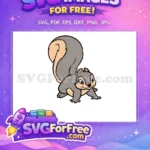 Free Gray Squirrel Smiling Free Cartoon Character Woodland Free SVG - Instant Download