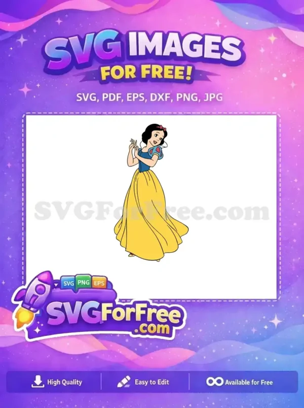 Free Smiling Snow White Free Red Bow Detail Movie Free SVG