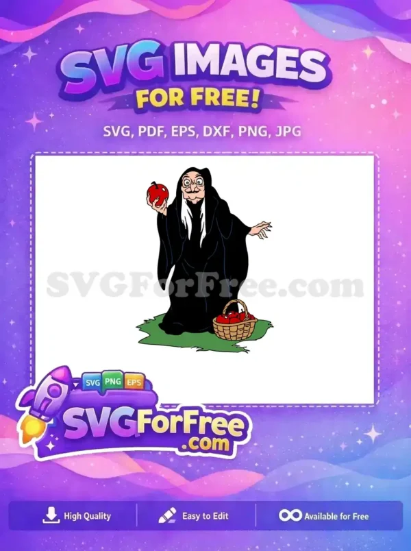 Free Evil Queen Apple Free Basket Detail Snow White Free SVG