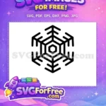 Free Simple Geometric Free Black Snowflake Winter Free SVG - Instant Download