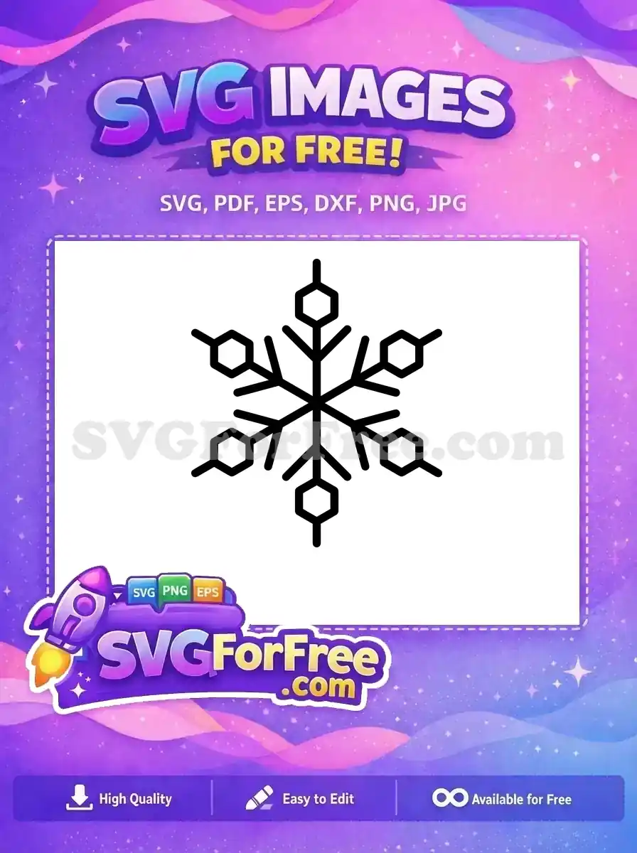 Free Geometric Snowflake Free Simple Line Snowflake Winter Free SVG