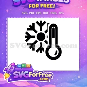 Free Black Snowflake Free Thermometer Winter Free SVG