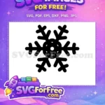 Free Black Geometric Free Rounded Simple Snowflake Free SVG - Instant Download