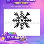 Free Black Detailed Snowflake Free Winter Decoration Free SVG - Instant Download