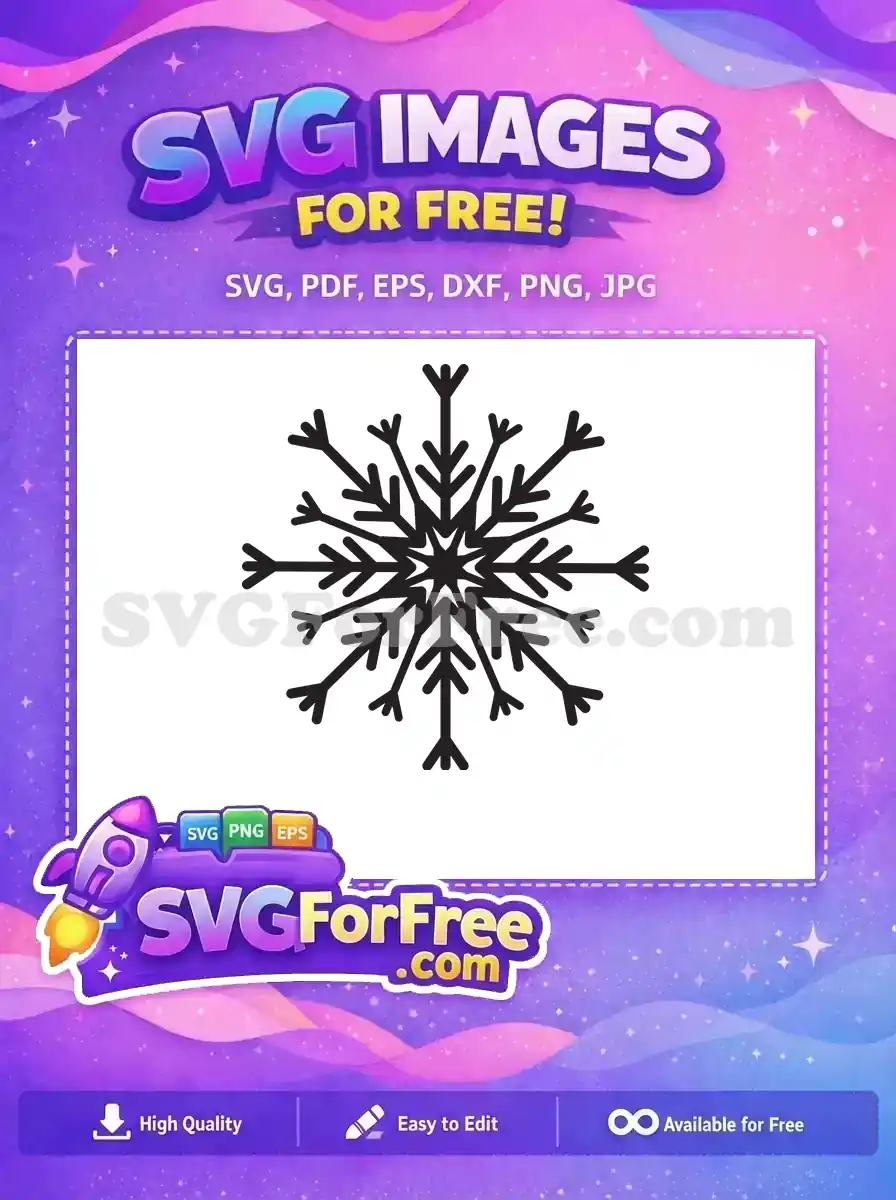 Free Symmetrical Branches Free Winter Season Snowflake Free SVG 2