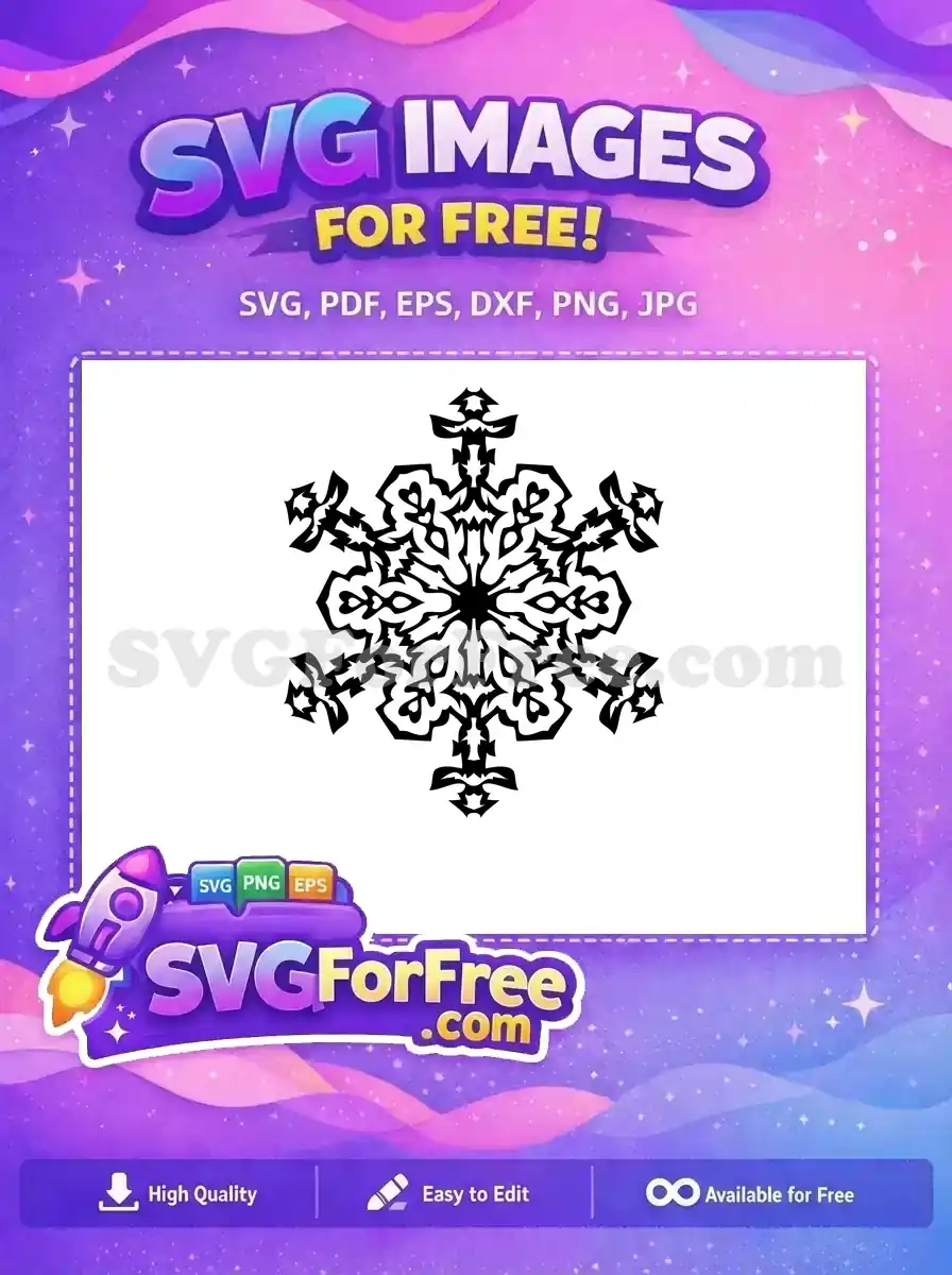 Free Intricate Heart Free Geometric Snowflake Winter Free SVG