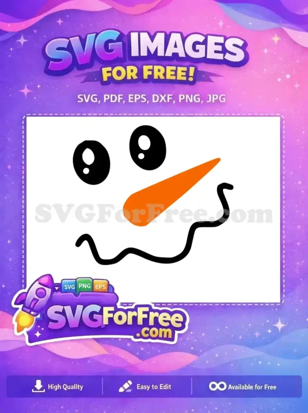 Free Googly Eyes Free Carrot Nose Snowman Face Free SVG 4
