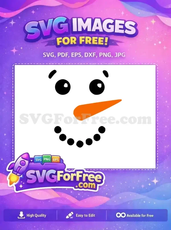 Free Smiling Face Free Carrot Nose Snowman Free SVG