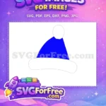 Free Blue Santa Hat Free Winter Snowman Free SVG - Instant Download