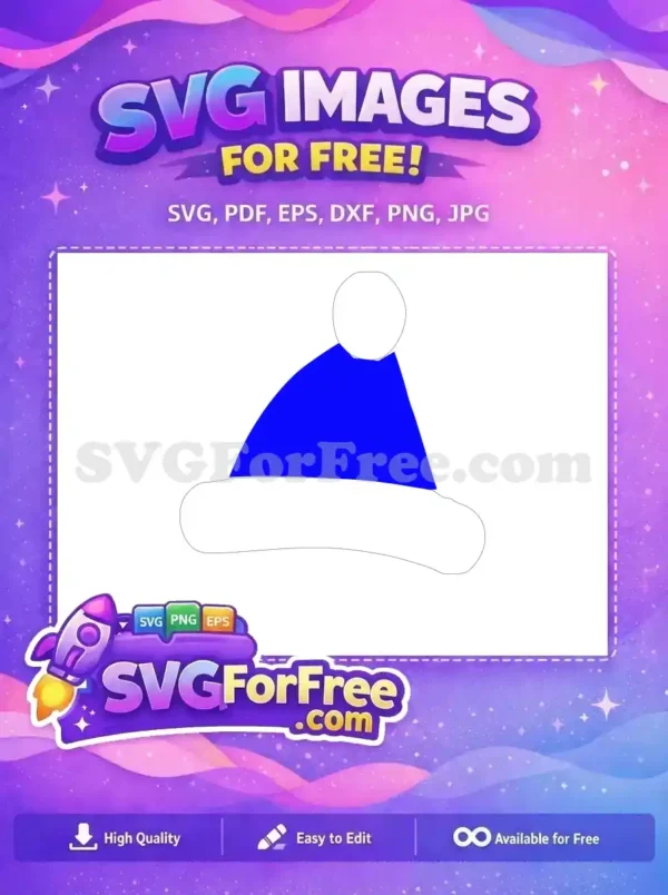 Free Blue Santa Hat Free Winter Snowman Free SVG Free Blue Santa Hat Free Winter Snowman Free SVG