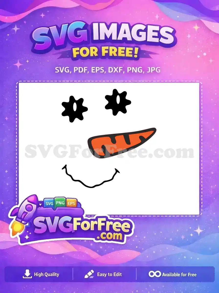 Free Googly Eyes Free Carrot Nose Snowman Face Free SVG 5