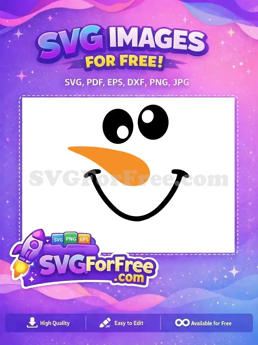 Free Googly Eyes Free Carrot Nose Snowman Face Free SVG 6
