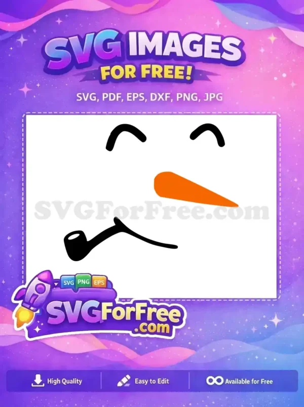 Free Eyebrows Orange Carrot Pipe Snowman Free Winter Free SVG
