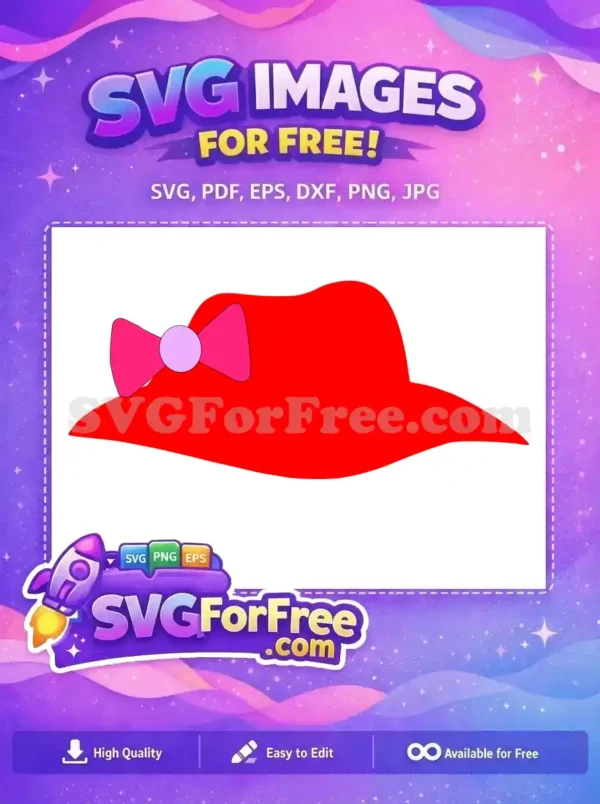 Free Red Hat Pink Bow Free Snowman Free SVG
