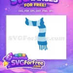Free Striped Blue Scarf Free Winter Accessory Snowman Free SVG - Instant Download