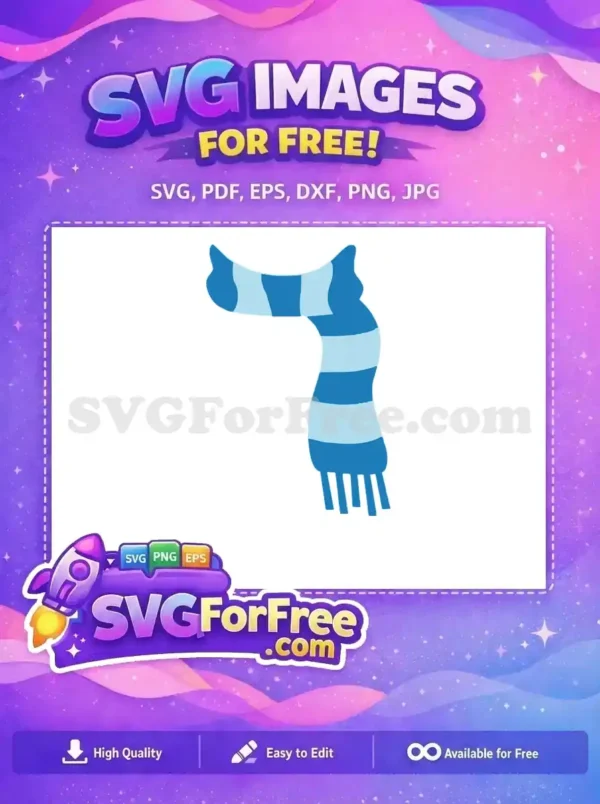 Free Striped Blue Scarf Free Winter Accessory Snowman Free SVG Free Striped Blue Scarf Free Winter Accessory Snowman Free SVG