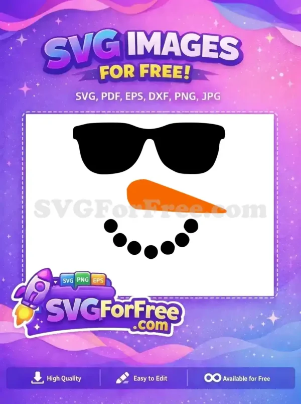 Free Sunglasses Snowman Free Carrot Nose Winter Free SVG