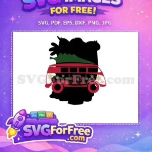 Free Afro Woman Silhouette Free Red Christmas Van Holiday Vacation Free SVG