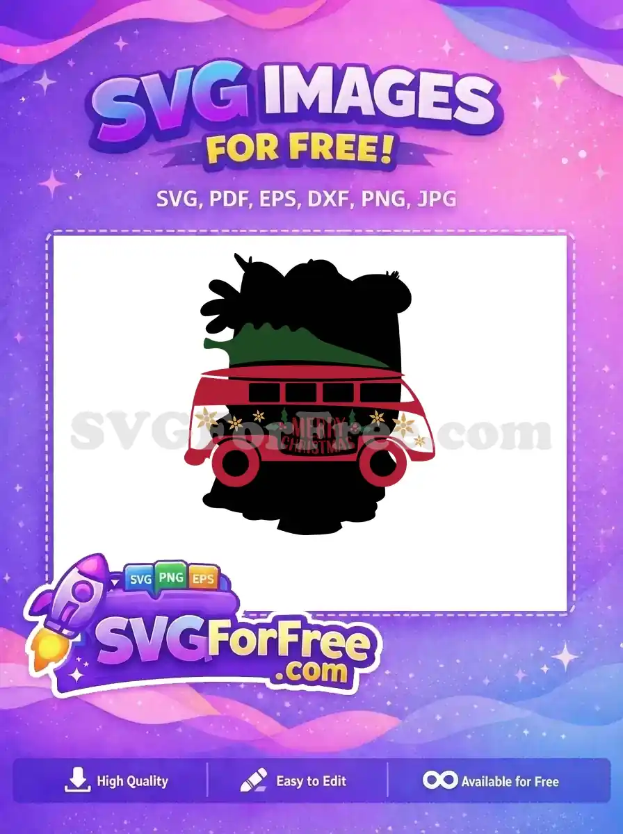 Free Afro Woman Silhouette Free Red Christmas Van Holiday Vacation Free SVG