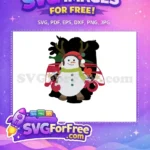 Free Snowman Reindeer Antlers Free Red Christmas Van Christmas Free SVG - Instant Download
