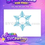 Free Light Blue Snowflake Free Intricate Ice Crystal Winter Snowman Free SVG - Instant Download