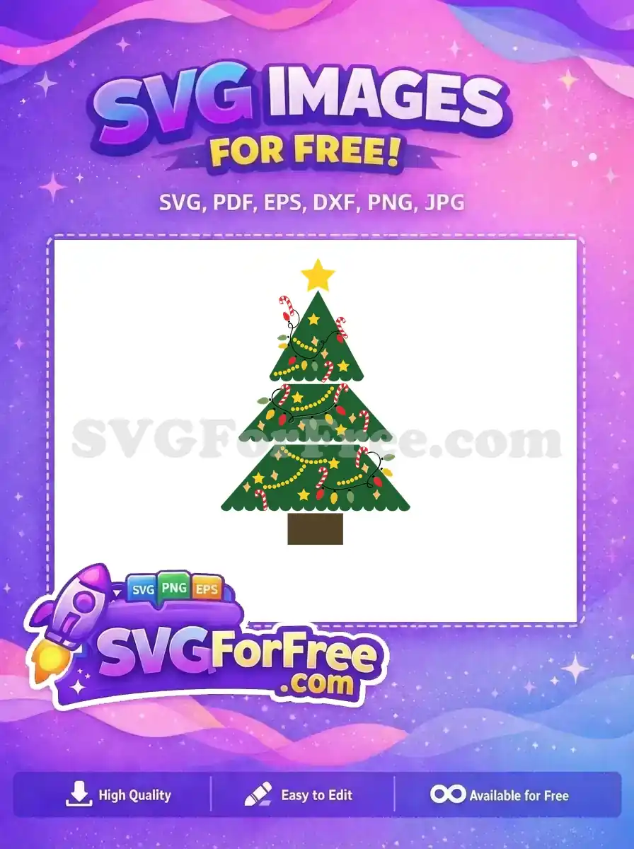 Free Star Topper Free Candy Cane Christmas Tree Free SVG
